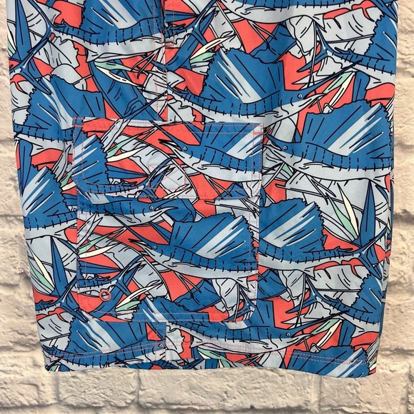 Vineyard Vines Blue Swordfish Sailfish Swim‎ Beach Montauk Board Shorts Size 40 - Picture 4 of 10